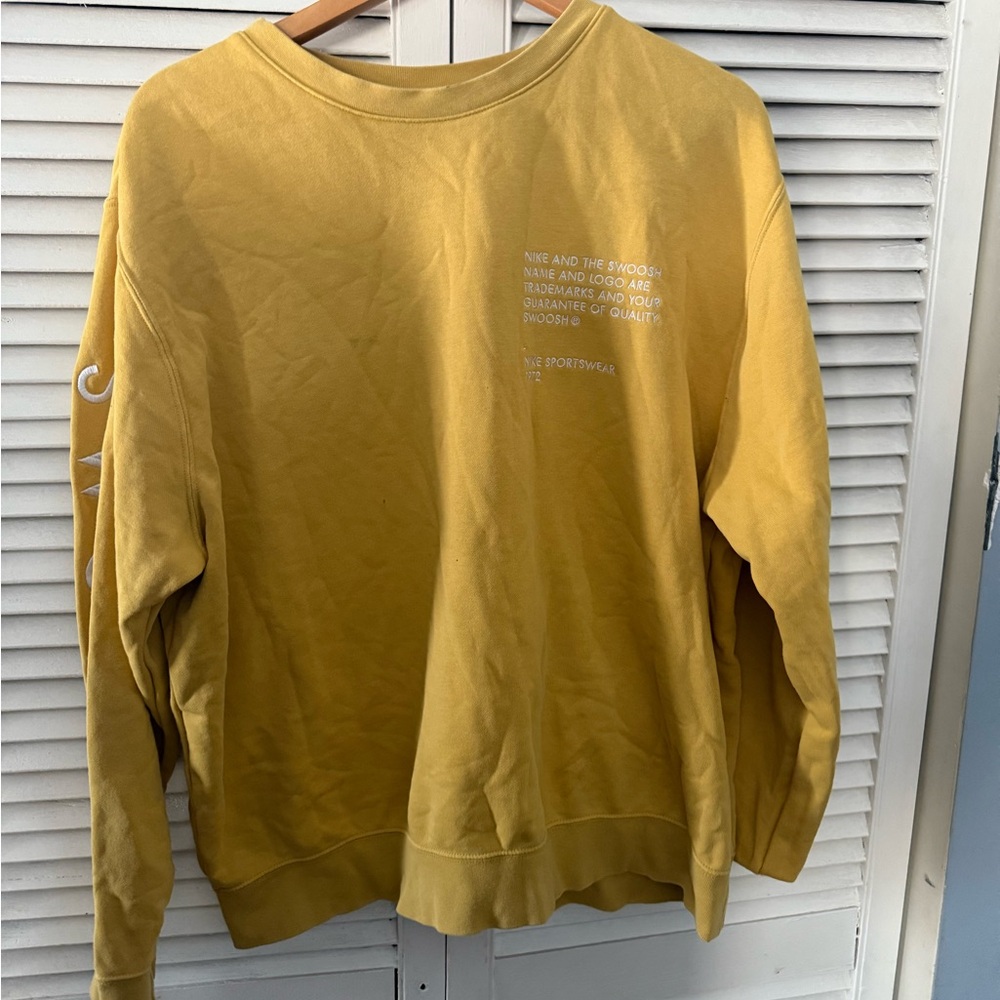 Nike swoosh embroidered sleeve Mustard Yellow Apparel